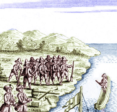 Men Landing on an Island in the Caribbean